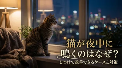 猫が夜中に鳴くのはなぜ？しつけで改善できるケースと対策