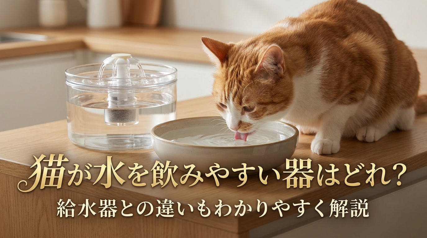猫が水を飲みやすい器はどれ？給水器との違いもわかりやすく解説