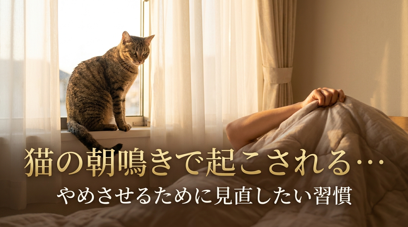 猫の朝鳴きで起こされる…やめさせるために見直したい習慣とは
