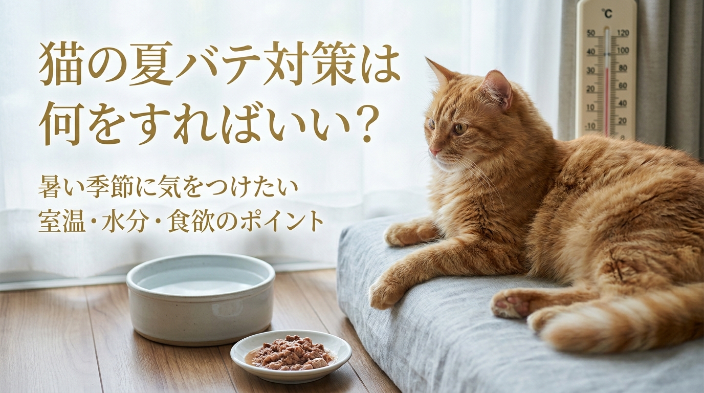 猫の夏バテ対策は何をすればいい?暑い季節に気をつけたい室温・水分・食欲のポイント