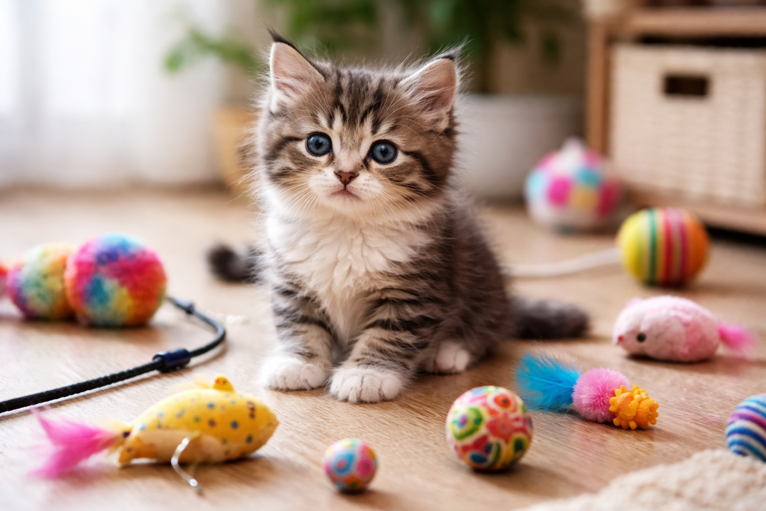 子猫に向いているおもちゃは「動けて、噛んでも比較的安全で、飽きにくい」ものなんですね