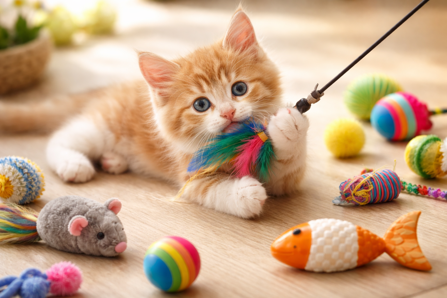子猫は「遊びながら学ぶ」ので、おもちゃ選びが体づくりにもつながるんですね