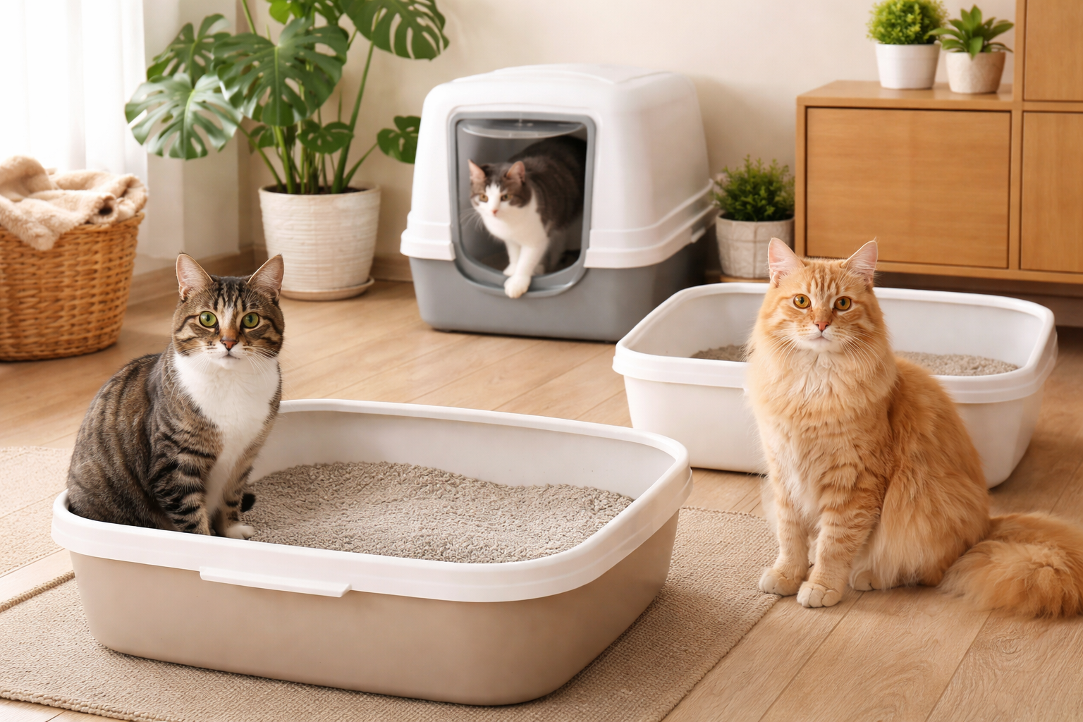 多頭飼いの猫トイレは「数+大きさ+置き方」でほぼ決まるんですね
