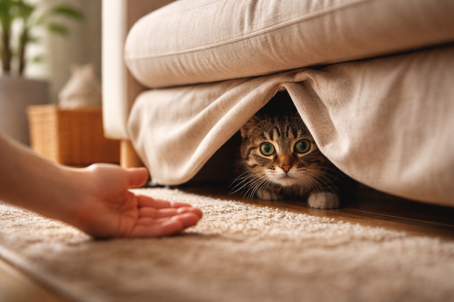 猫さんが隠れるのは、警戒心が強いからこそなんですね