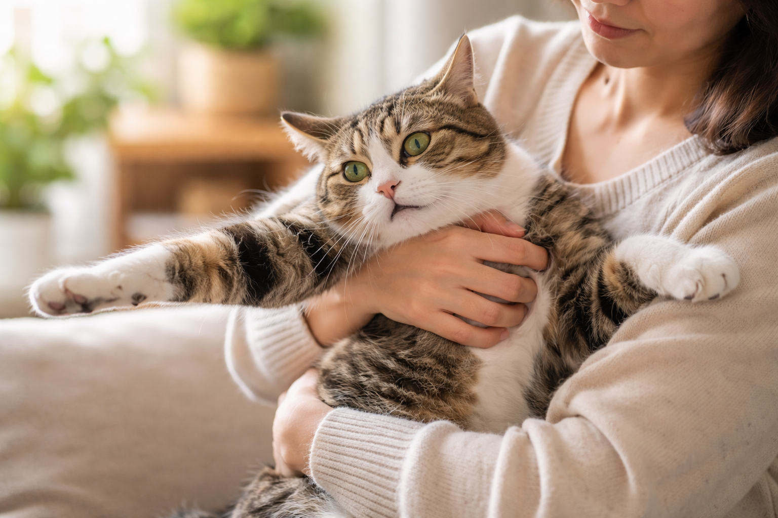 抱っこが苦手でも、猫さんにとっては自然なことなんですね