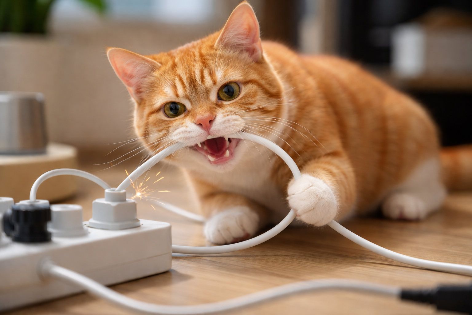 コードかじりが怖いのは「感電・火災・口のケガ」につながるからなんですね