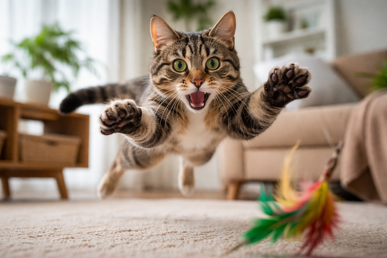 猫さんが飛びかかる主な理由は「狩りのスイッチ」が入るから